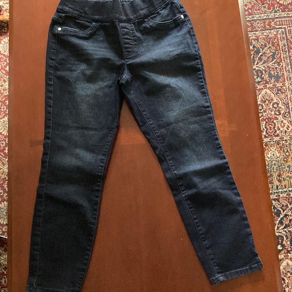 Simply Vera jegging capri size 10 dark blue denim